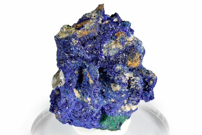Cerussite and Sparkling Azurite on Green Malachite - Congo #348526